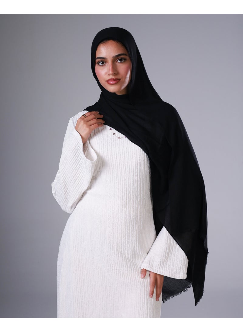 Lavezzi Cotton Sponge Modal Hijab for Women – Soft Breathable Head Scarf – Elegant Modest Fashion Head Wrap (Black) - Image 1